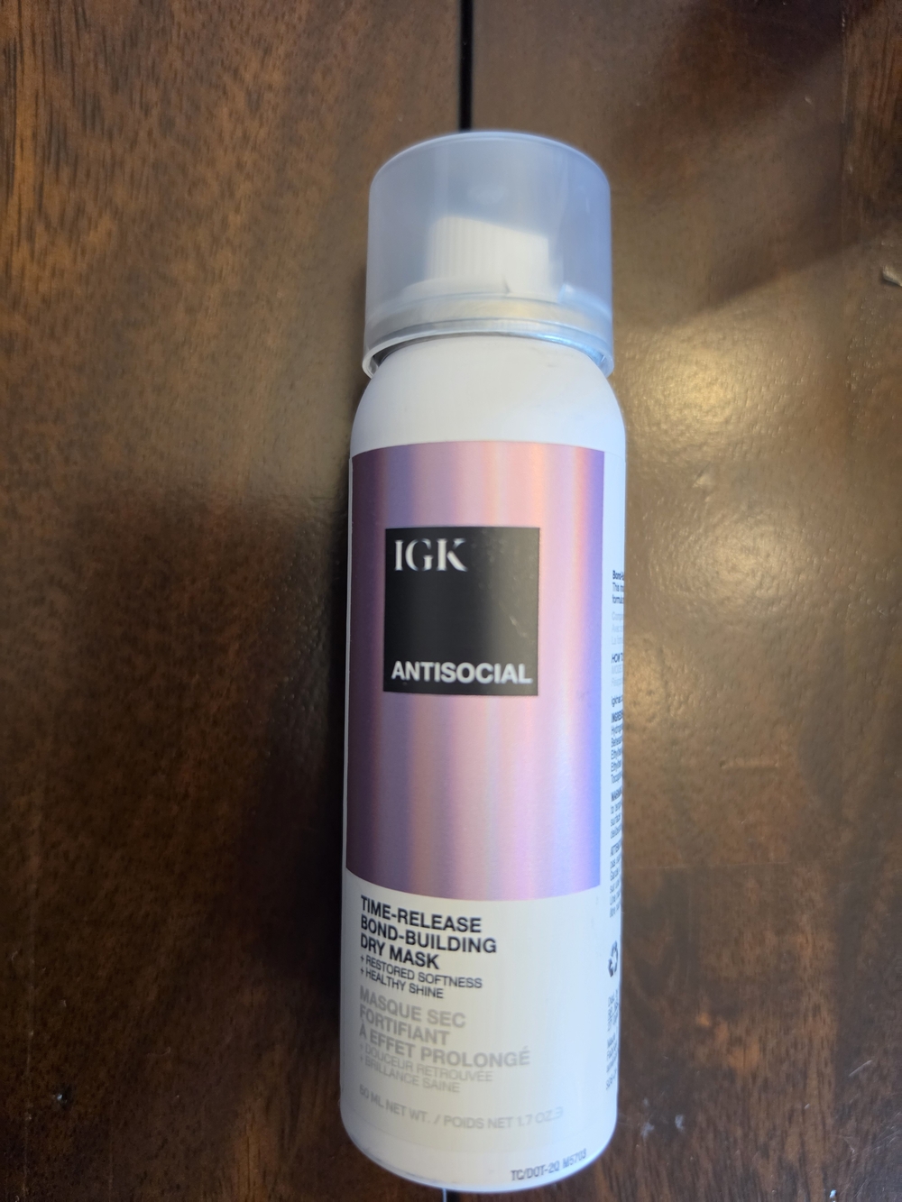 IGK Antisocial Time-Release Bond-Building Dry Mask - Pink White Bottle